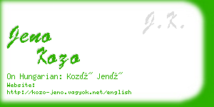 jeno kozo business card